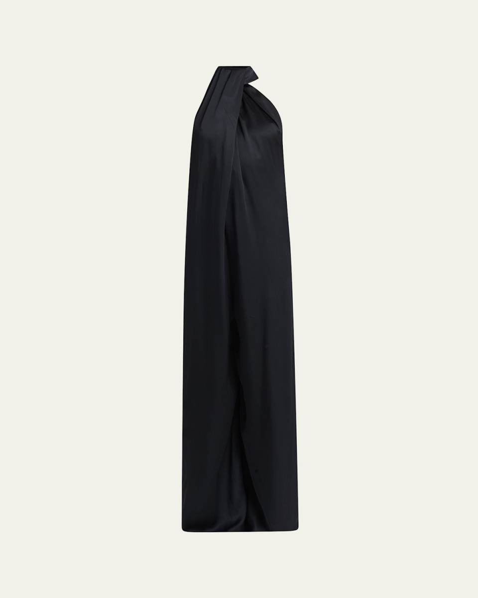 Envers Draped Satin Halterneck Jumpsuit